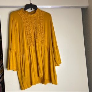 John Paul Richard Women Top in Gold Mustard Yellow